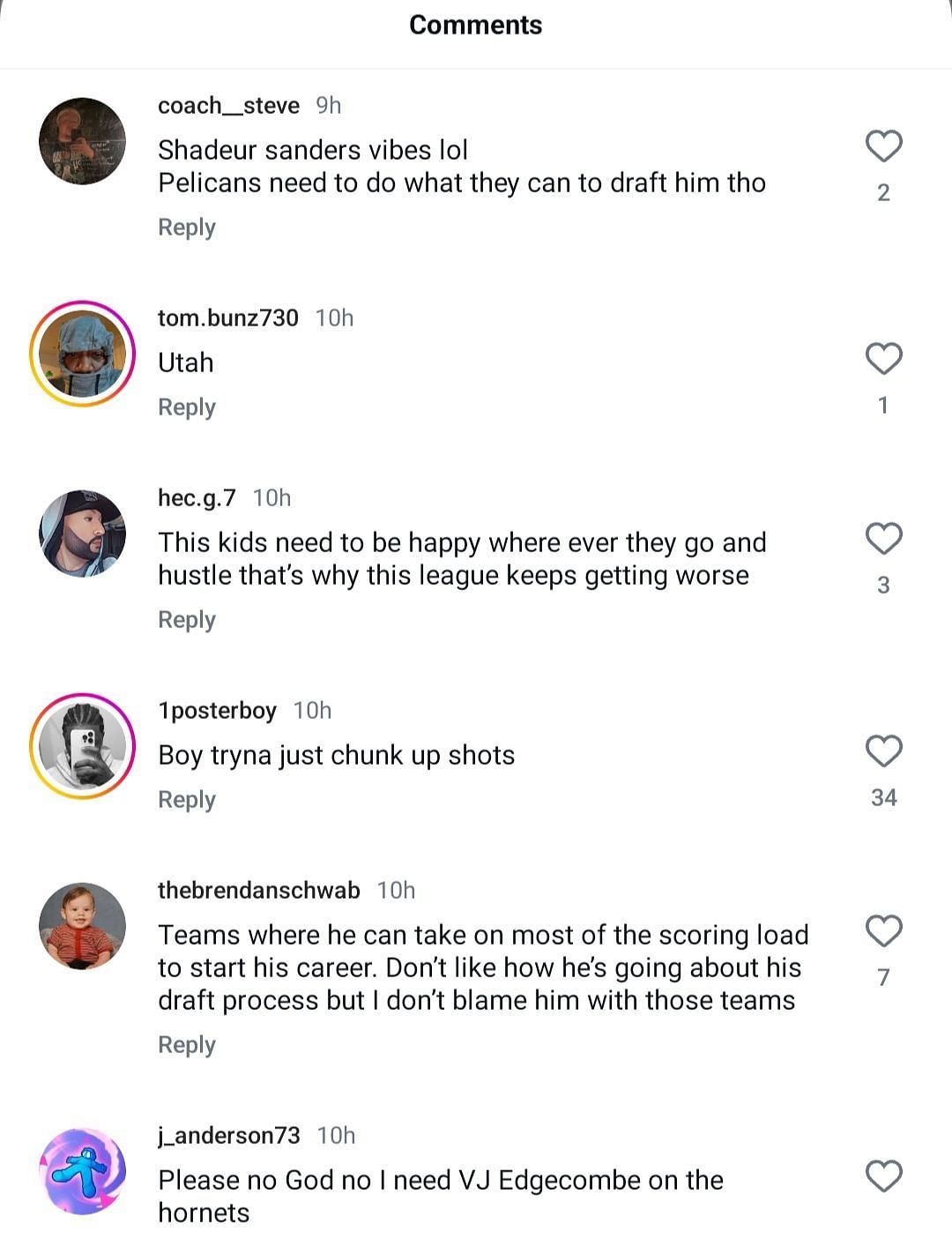 Fan's comments on IG